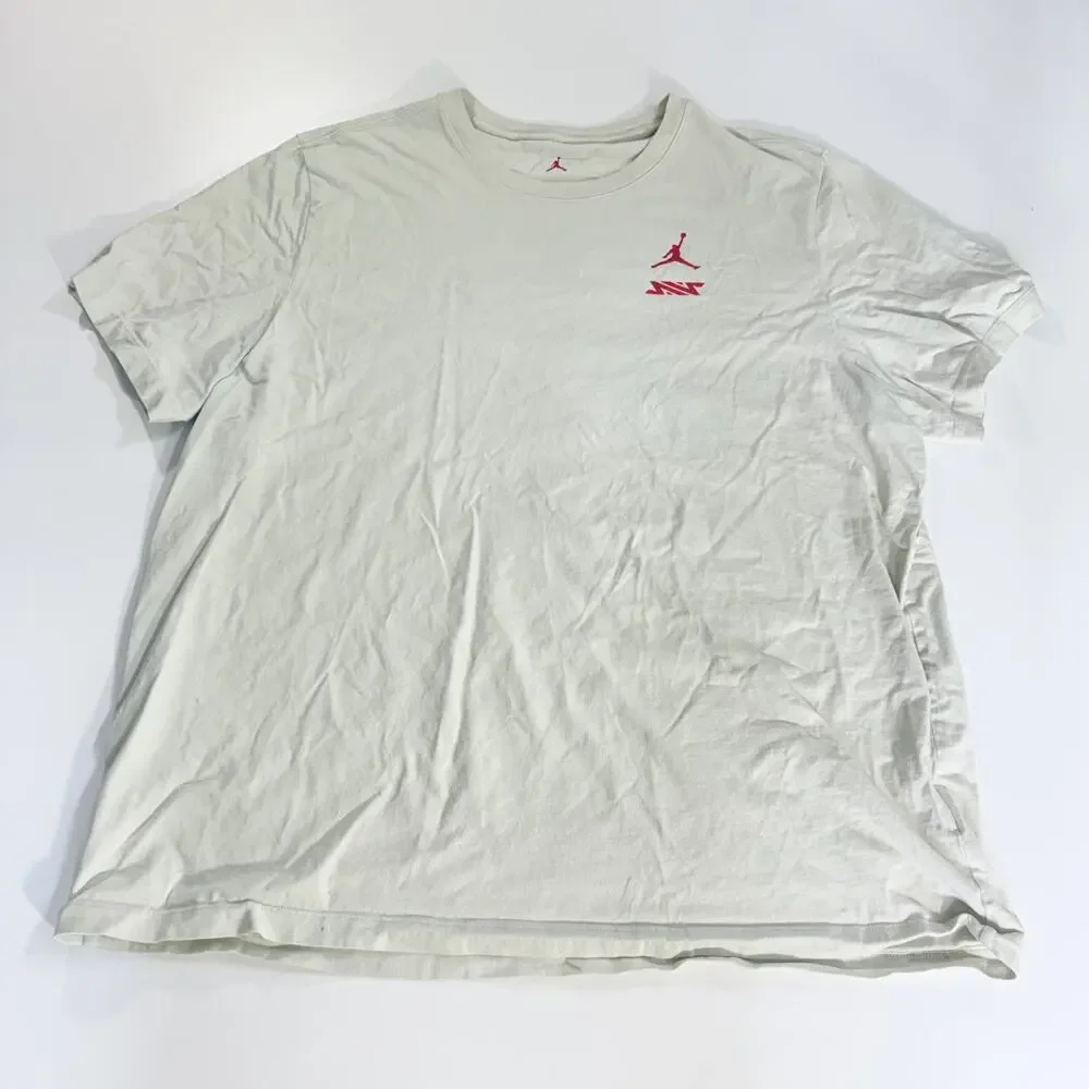 Jordan Mens XXL Graphic Tee Light Green Gray Lightning Spell Out T-Shirt Used